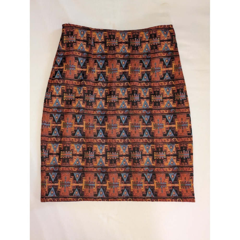 The Limited Tapestry Pencil Skirt Size 4 Southwestern Aztec Woven Italy 90s Y2K - Picture 3 of 8